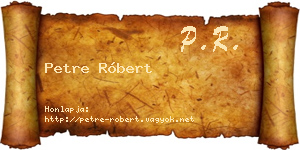 Petre Róbert névjegykártya