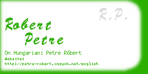 robert petre business card