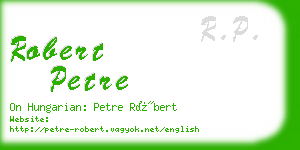 robert petre business card